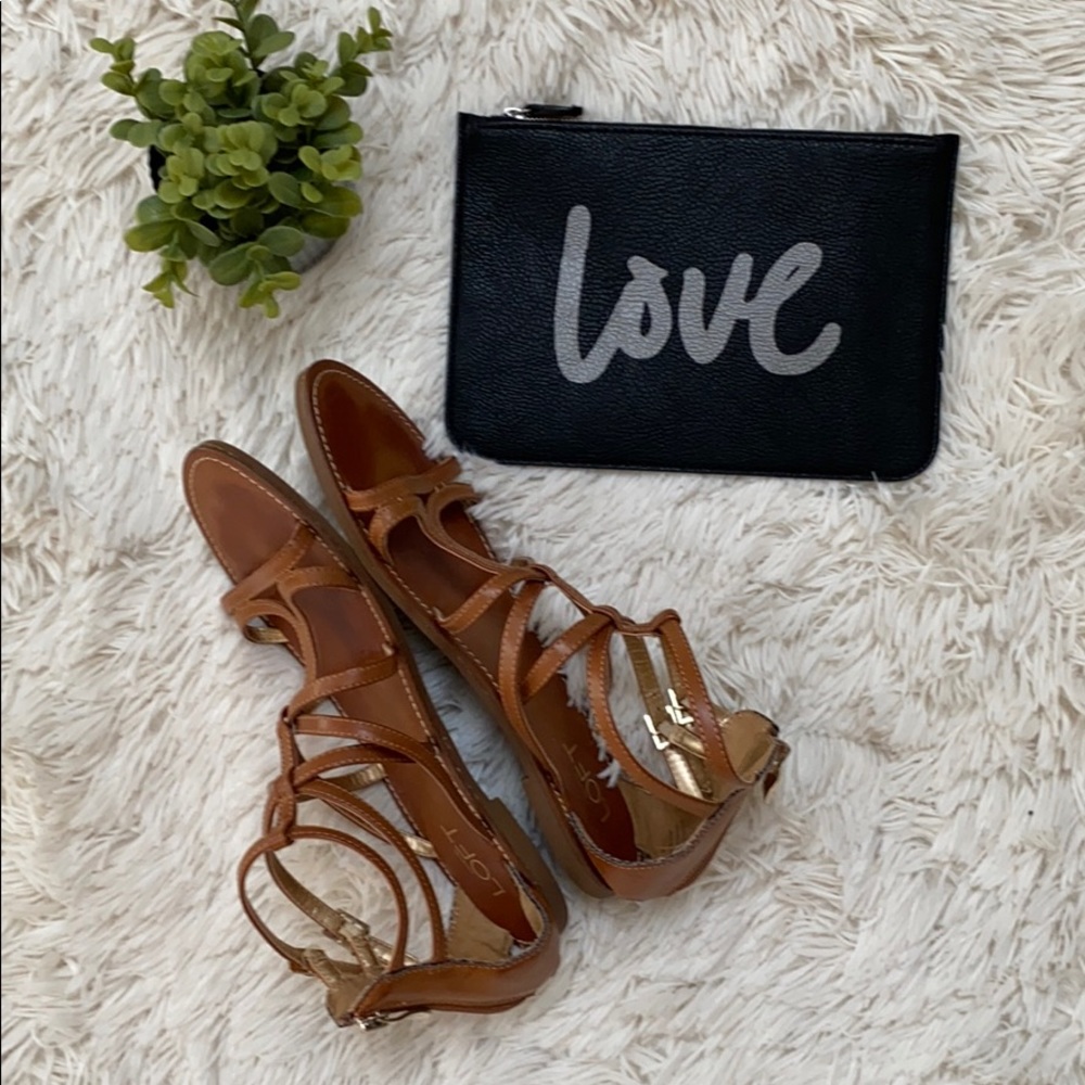 Loft Gladiator Sandals 💗 Cognac